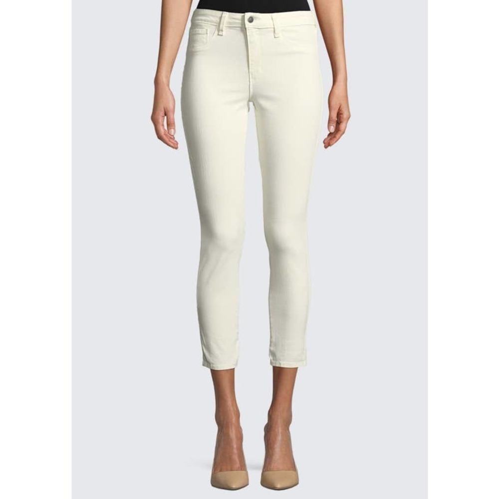 L'AGENCE Margot High Rise Skinny Ankle Jeans Vintage White‎ Size 28